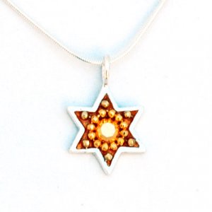 Star of David Necklace with Gold Accents by Ester Shahaf
