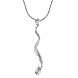 Silver Yemenite Shofar Necklace Pendant Rhodium Plated