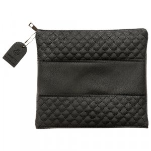 Faux Leather Tefillin Bag, Diamond Design - Dark Gray