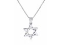 925 Sterling Silver Interlocking Triangles Star of David Necklace Pendant