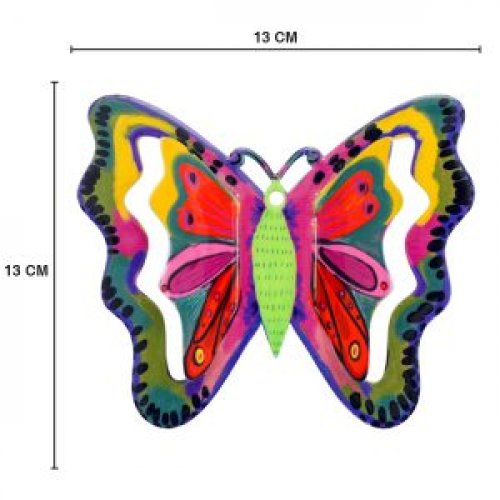 Yair Emanuel Hand Painted Wall Decor, Colorful Butterfly - 5.1