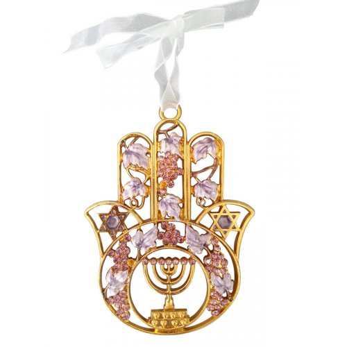 7 Branch Menorah Hamsa Wall Hanging