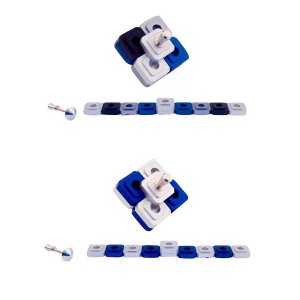 Agayof Compact Two in One Dreidel Menorah - Blue, Silver and Black Colors