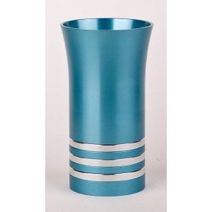 Striped Turquoise Kiddush Cup By Agayof