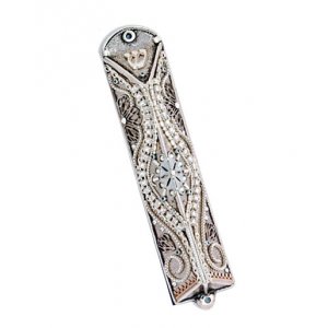 Triangular Shape Pewter Mezuzah Case - Ester Shahaf