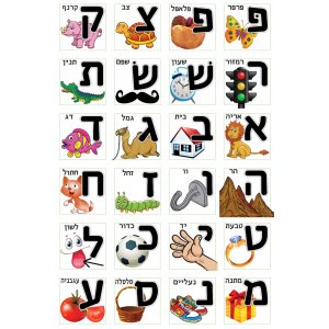 Colorful Stickers for Children - Alef Bet and Pictures for each letter