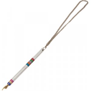 Yair Emanuel Anodized Aluminum Silver Torah Pointer Yad - Multicolor Bands