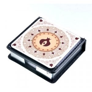 Dorit Judaica Decorative Memo Box, Pomegranate Mandala Design and Crystals