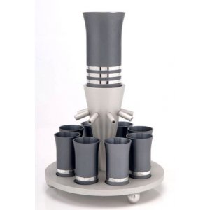 Agayof Anodized Aluminium Wine Fountain 8 Cups - Grey