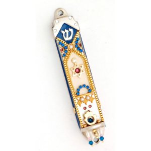 Star of David Design Pewter Mezuzah by Ester Shahaf