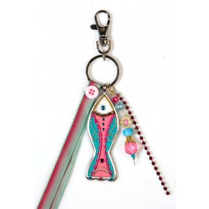 Pink Fish Keychain by Ester Shahaf