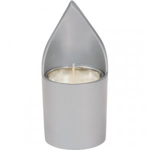 Yair Emanuel Metal Yahrzeit Memorial Candle Holder - Flame Shaped