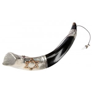 Anointing Sterling Silver Yemenite Shofar - Star of David