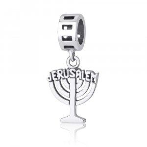 Sterling Silver Jerusalem Menorah Charm