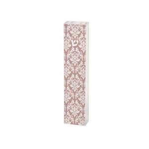 Dorit Judaica Lucite Mezuzah Case, Fleur De Lys - Pink and White