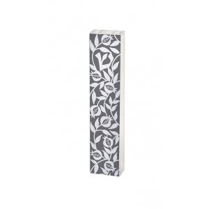 Dorit Judaica Lucite Mezuzah Case, Pomegranate Design - Gray and White