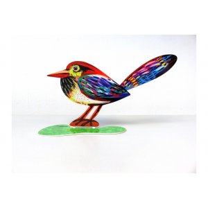 David Gerstein Free Standing Double Sided Steel Sculpture - Musical Bird