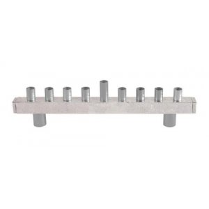 Yair Emanuel Hammered Aluminum Hanukkah Menorah with Tube Design - Silver