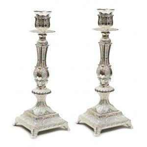 Silver Plated Candlesticks - Decorative Filigree Floral Design