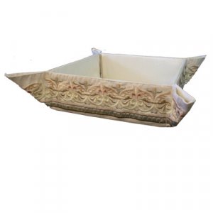 Yair Emanuel Embroidered Silk Matzah or Bread Basket - Gold Design