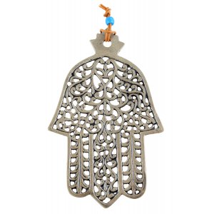 Hamsa Wall Decoration with Cutout Filigree Leaf Design