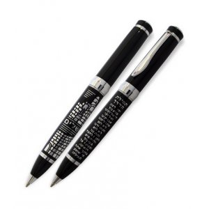 Black Ballpoint Pen - Silver Hebrew Travelers Prayer and Jerusalem Image