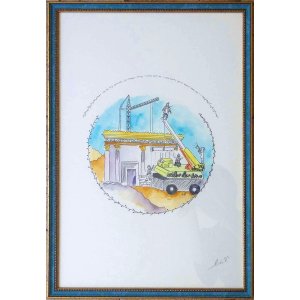 YehuditsArt Whimsical Handmade Wall Decor - Building the Third Temple