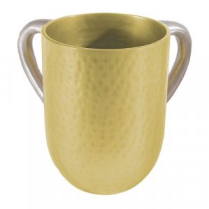 Yair Emanuel Hammered Aluminum Netilat Yadayim Wash Cup - Gold