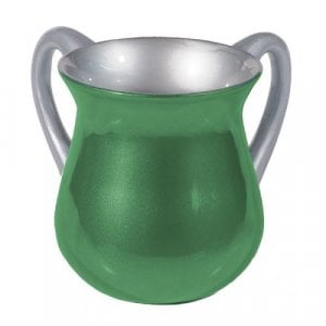 Yair Emanuel Small Aluminum Classic Netilat Yadayim Wash Cup - Green