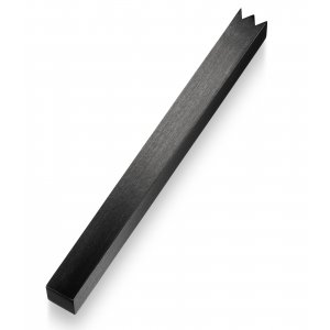 Adi Sidler Mezuzah Case, Brushed Aluminum with a Crown-Shin Cut  Black