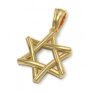 14K Gold interlocked Star of David Pendant