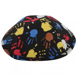 Colorful Fingerpaint Design Cloth Kippah