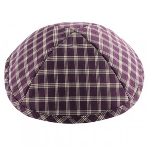 Checked Maroon Cloth Kippah