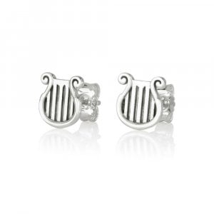 Sterling Silver Earrings - King David's Lyre Image