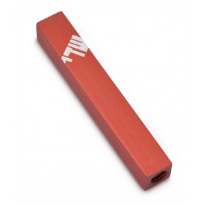 Adi Sidler Mini Mezuzah Case, Three Lettered Hebrew Divine Name - Red