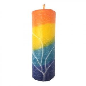 Decorative Handmade Pillar Havdalah Candle, Green Orange & More - Various Sizes