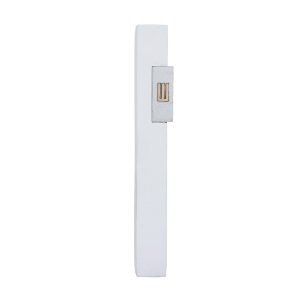 Yair Emanuel Anodized Aluminum Mezuzah Case With Rectangle Pop-Out - White