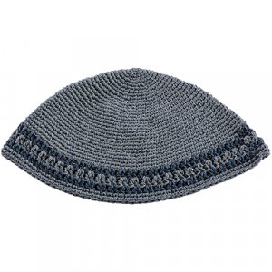 Hand Made Gray Frik Kippah with Gray Border