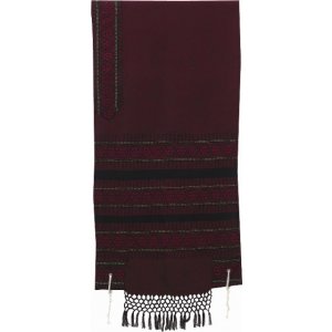 Rikmat Elimelech Handloom Woven Maroon Silk Tallit