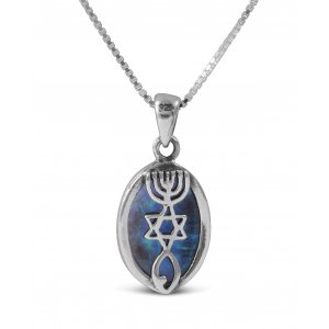 Grafted Pendant Necklace in 925 Sterling Silver with Created Opal