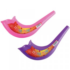 Children's Colorful Plastic Blow Shofar - Decorative Shanah Tovah