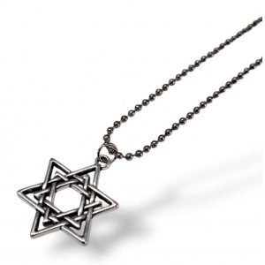 Double Star of David Necklace  Stainless Steel