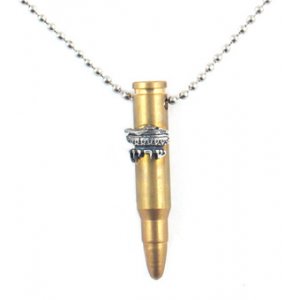 Bronze Israeli Army M-16 Rifle Bullet Pendant - Armored Corps Symbol