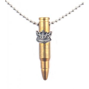 Bronze Israeli Army M-16 Rifle Bullet Pendant - Commando Unit Emblem