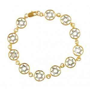 Two Tone Star of David Gold filled bracelet