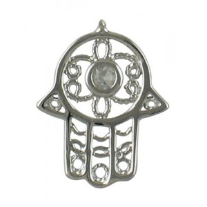 Silver Filigree Hamsa Pendant