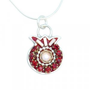 Burgundy Pomegranate Necklace by Ester Shahaf