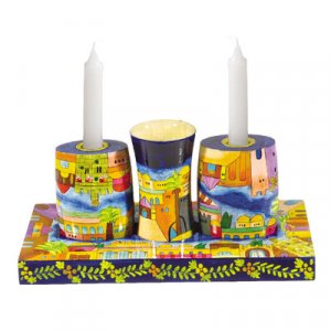 Yair Emanuel - Shabbat Candles and Havdalah Set, Hand Painted Wood  Jerusalem