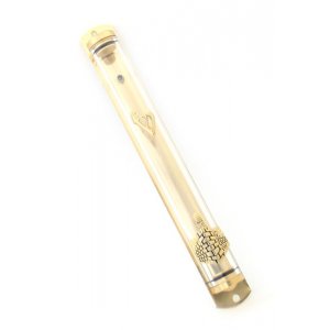 Gold Jerusalem Wall Lucite Tube Mezuzah