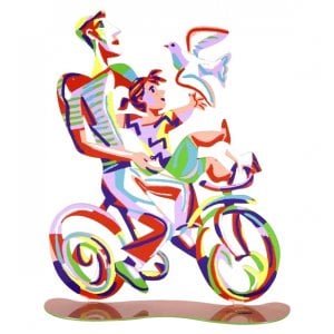 David Gerstein Free Standing Double Sided Bicycle Sculpture - Weekend Ride